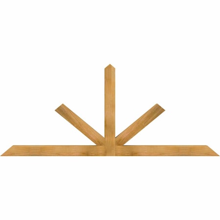 Ekena Millwork Saratoga Rough Sawn Timber Gable Bracket, Western Red Cedar, 84"W x 35"H x 4"D x 4"F, 10/12 Pitch GBW084X35X0404SAR00RWR